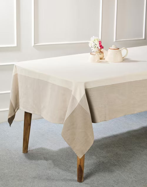 Mantel rectangular 100% algodón tejido en telar. Adesh gris
