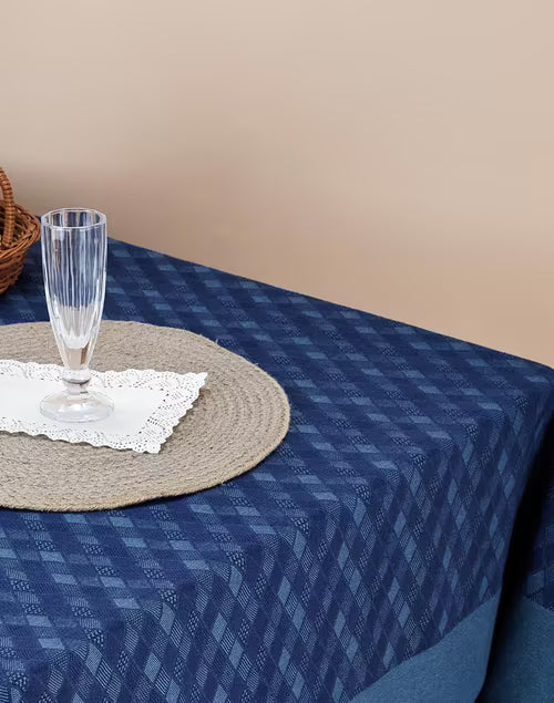 Mantel cuadrado 100% algodón tejido en telar. Akira índigo