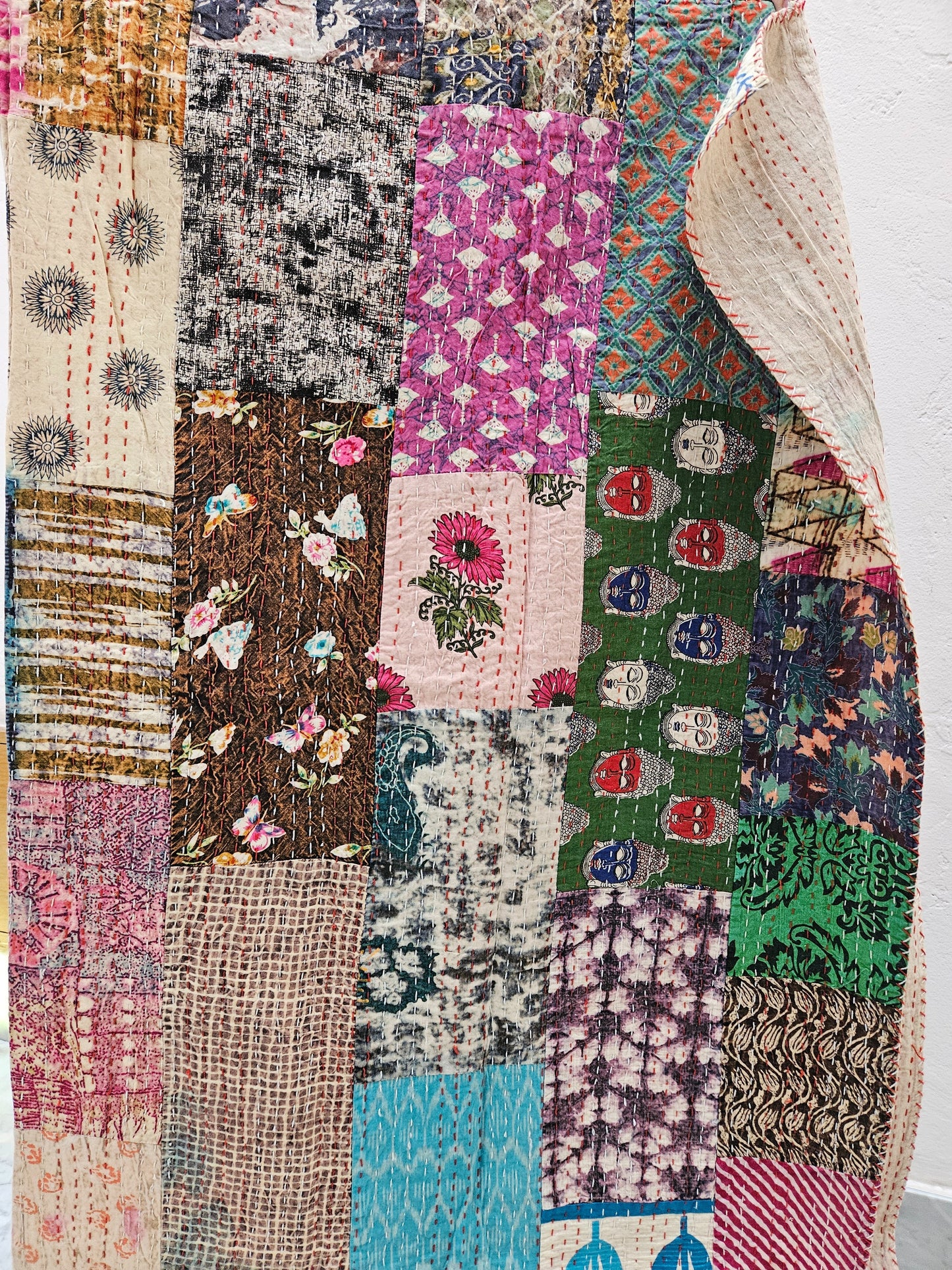 Colcha de algodón patchwork stonewash Individual