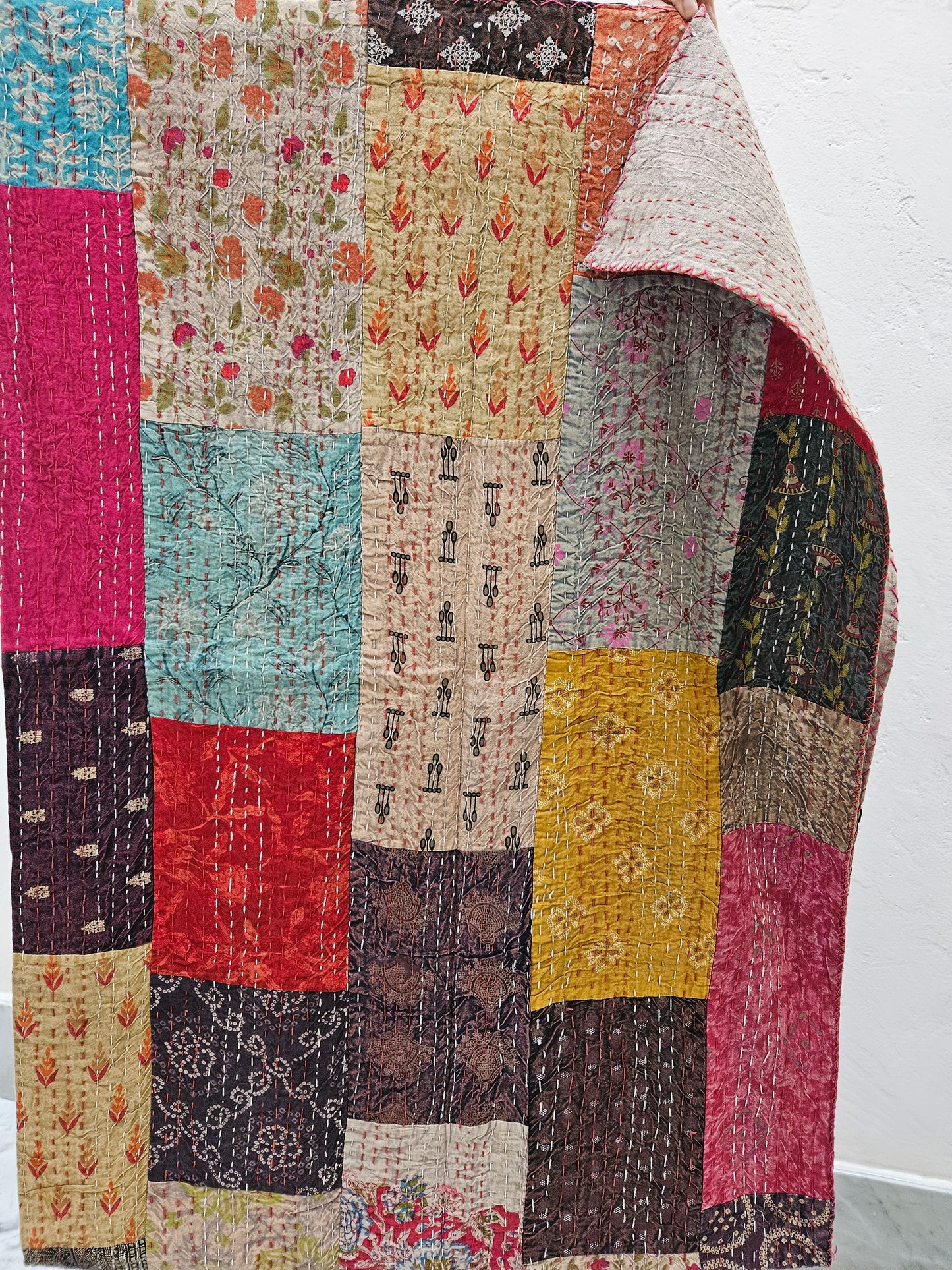 Colcha de algodón patchwork stonewash Individual