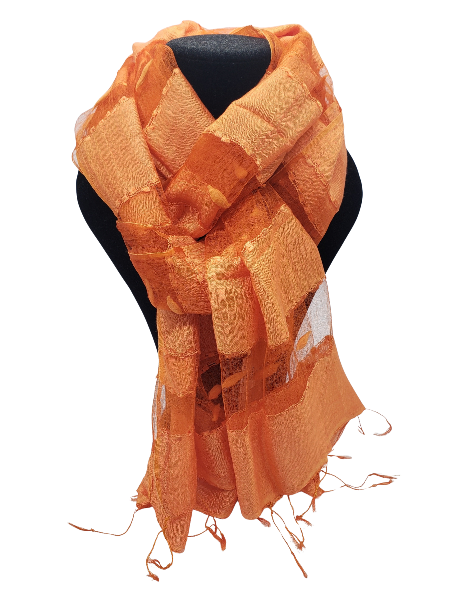 Mascada de seda cruda. Naranja