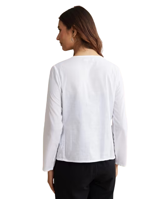 Chaquetilla con bordado chikankari. Blanca. Nueva