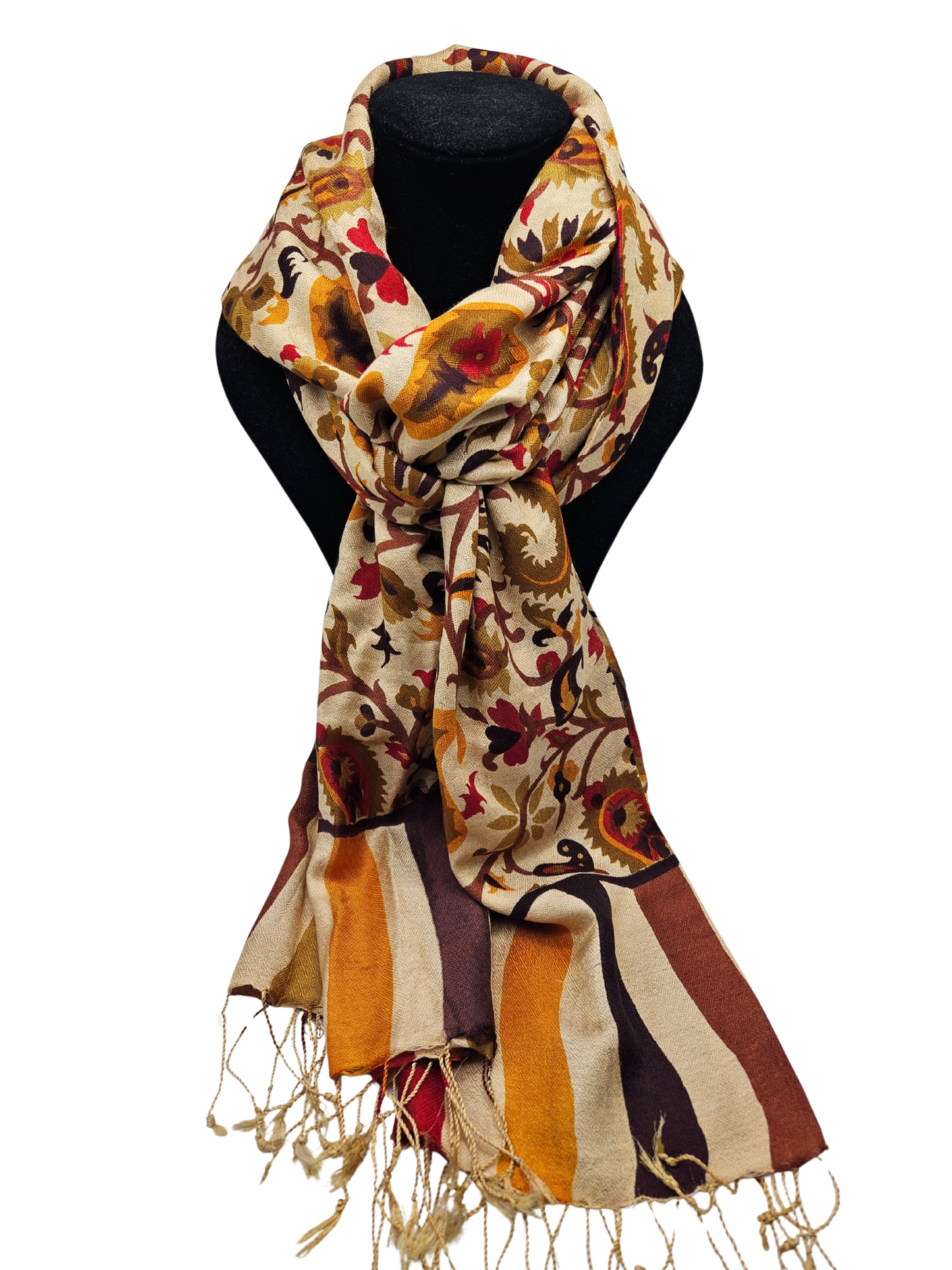 Mascada de algodón estampada. Calabaza