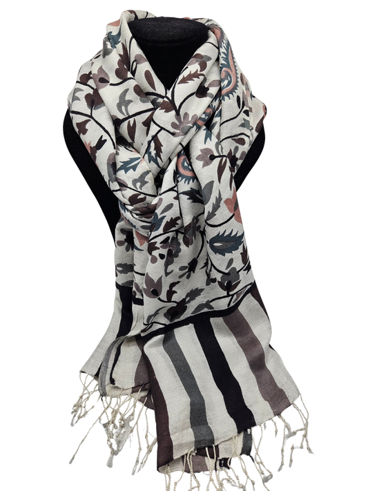 Mascada de algodón estampada. Neutra