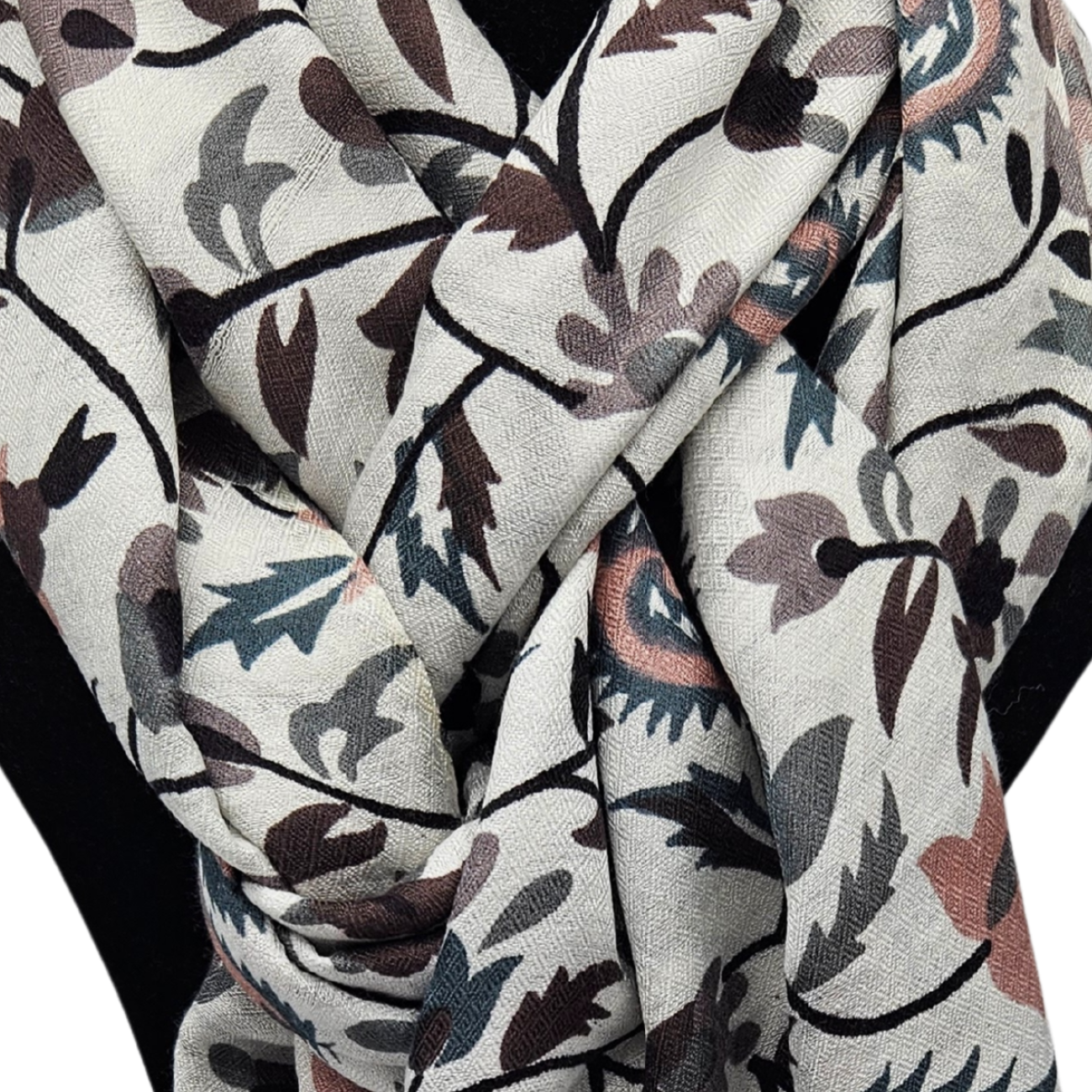 Mascada de algodón estampada. Neutra