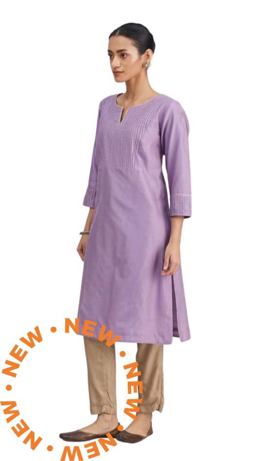 Kurta larga combinación seda. Lavanda PREVENTA