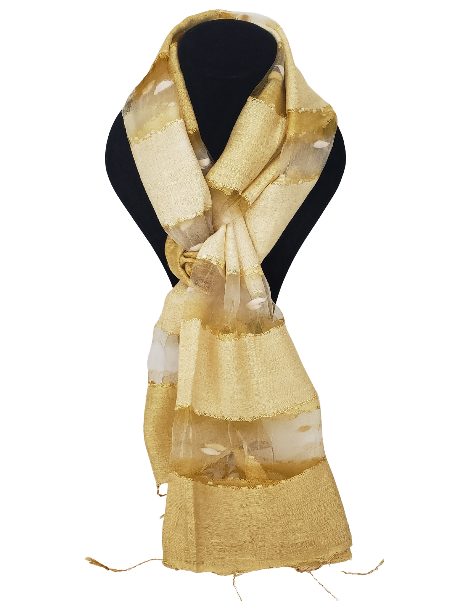 Mascada de seda cruda. Beige