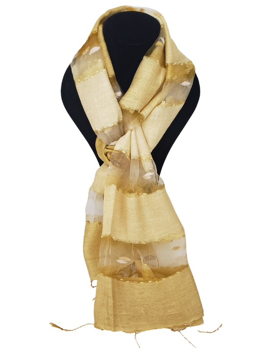 Mascada de seda cruda. Beige