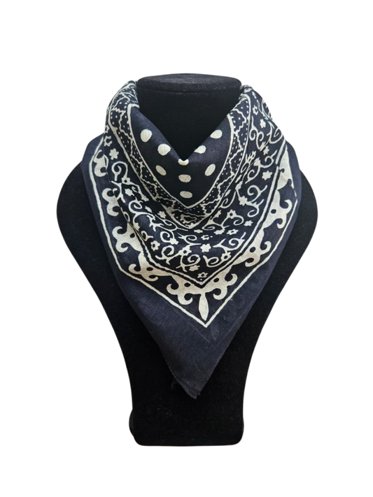 Bandana / Paliacate 100% algodón de la India. Negro