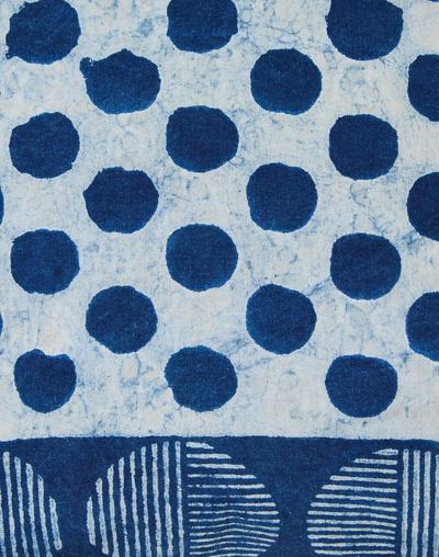 Funda de cojín azul índigo natural Dabu. Ditya 40x40