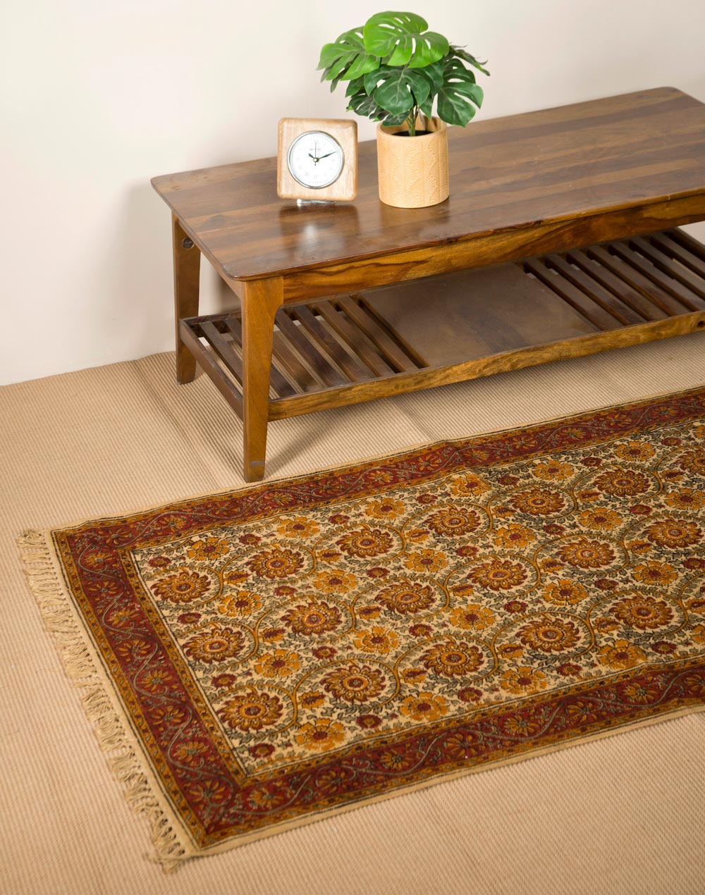 Tapete de algodón estampado a mano. Kalamkari Gamya OC