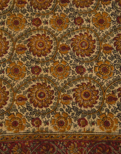 Tapete de algodón estampado a mano. Kalamkari Gamya OC