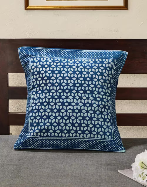 Funda de cojín azul índigo natural Dabu. Hanid 40x40