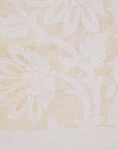 Mantel rectangular deshilado crudo/blanco. Inaya
