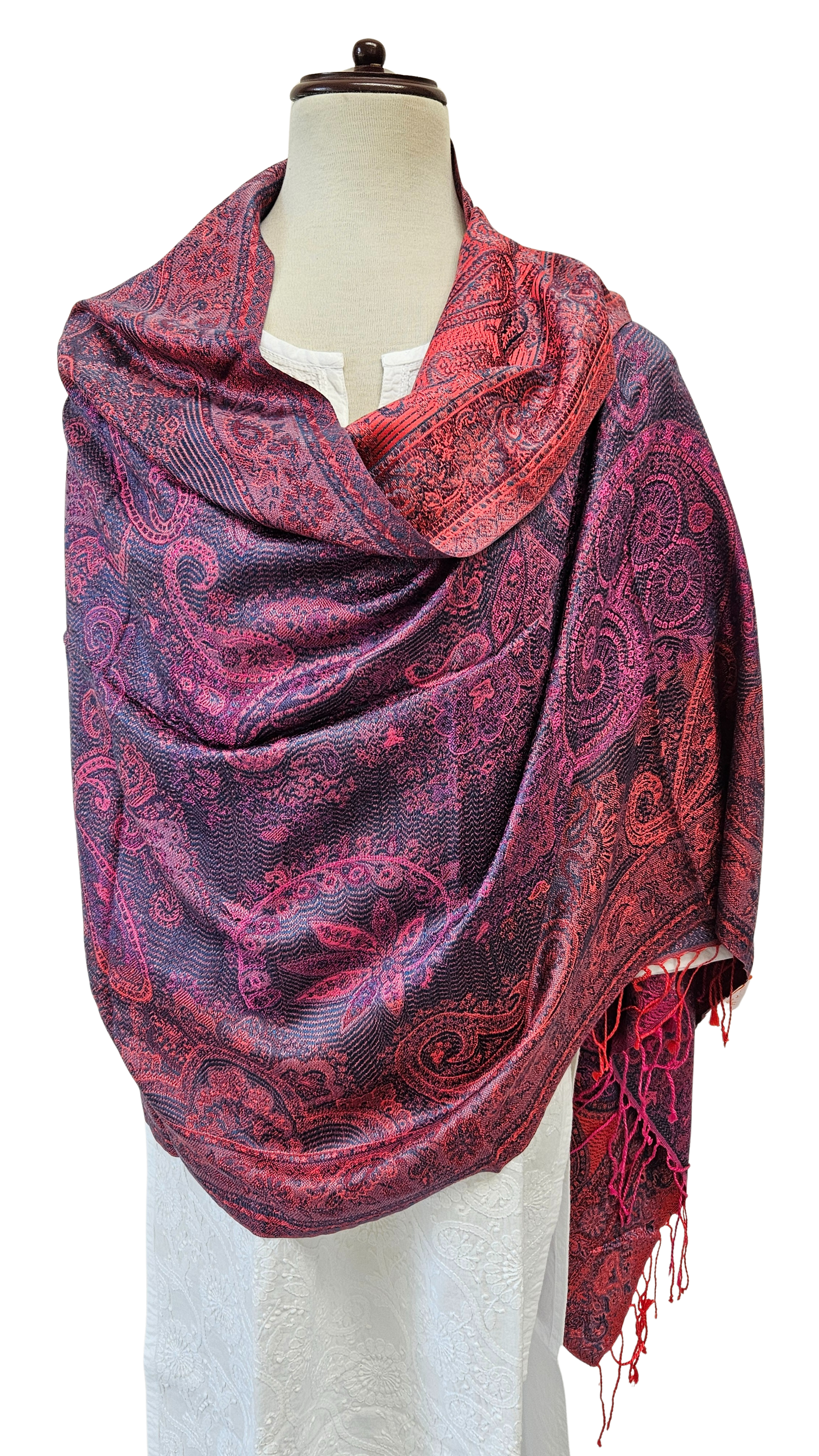 Chal de seda. Fuschia / lila