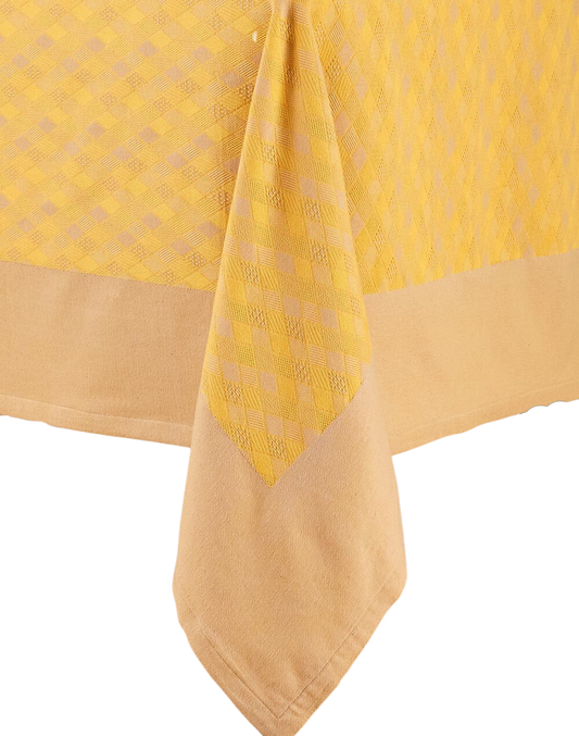 Mantel rectangular 100% algodón tejido en telar. Akira amarillo
