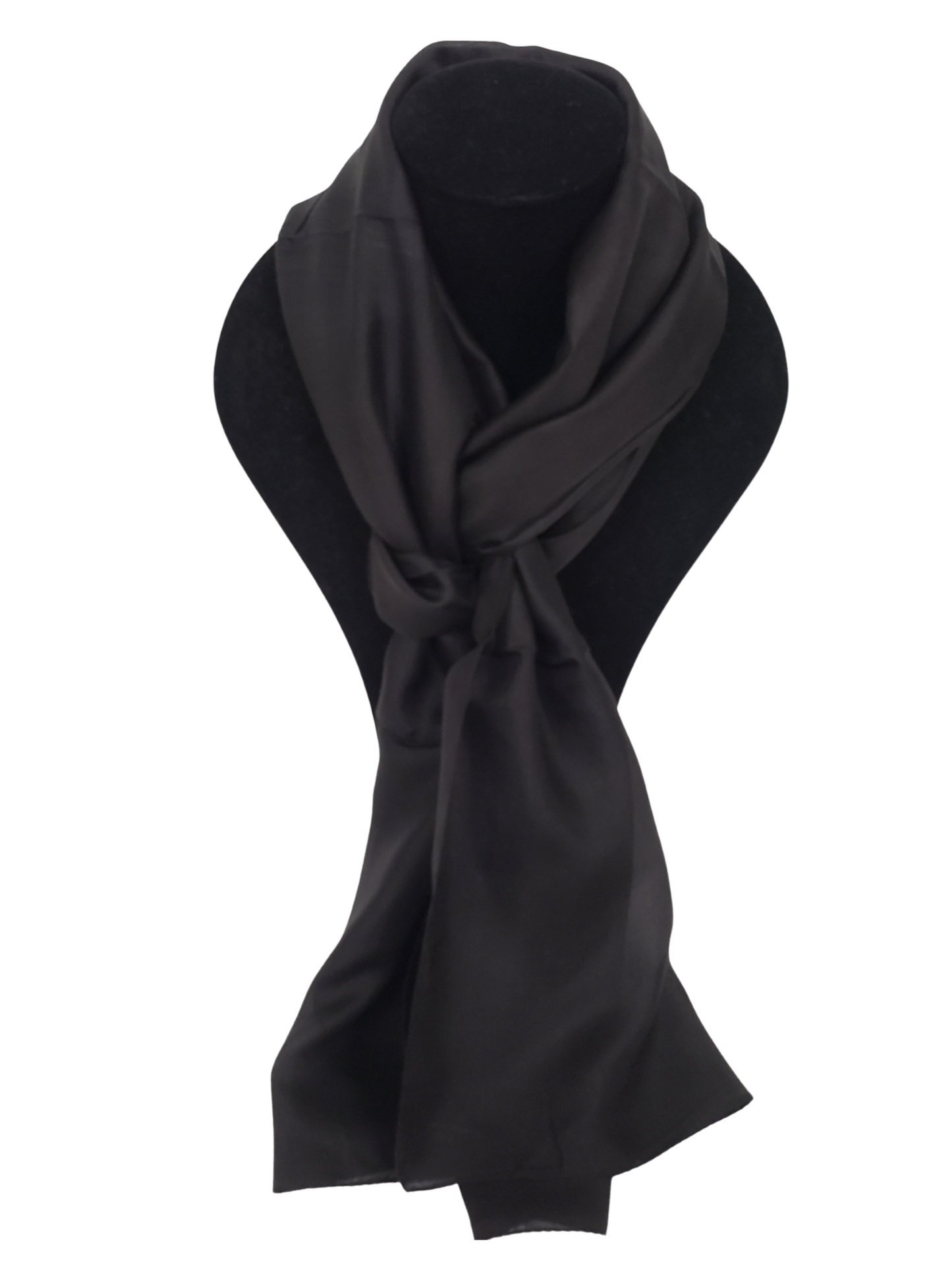 Mascada de seda lisa. Negra