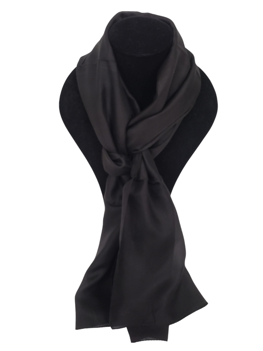 Mascada de seda lisa. Negra