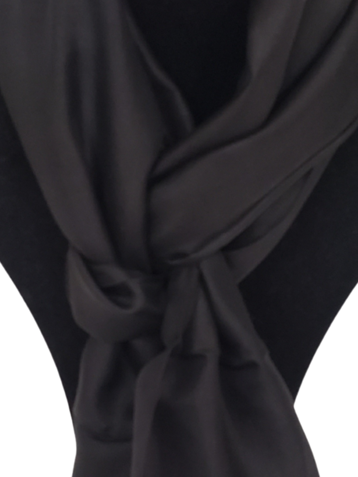 Mascada de seda lisa. Negra