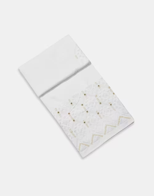 Mantel calado rectangular. Motiya blanco