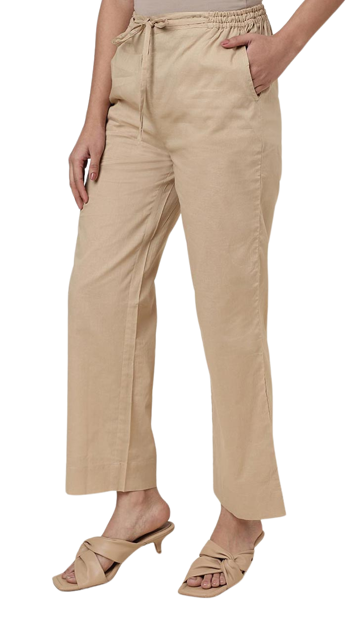 Pantalón de algodón. Beige