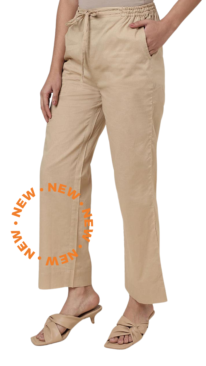 Pantalón de algodón. Beige