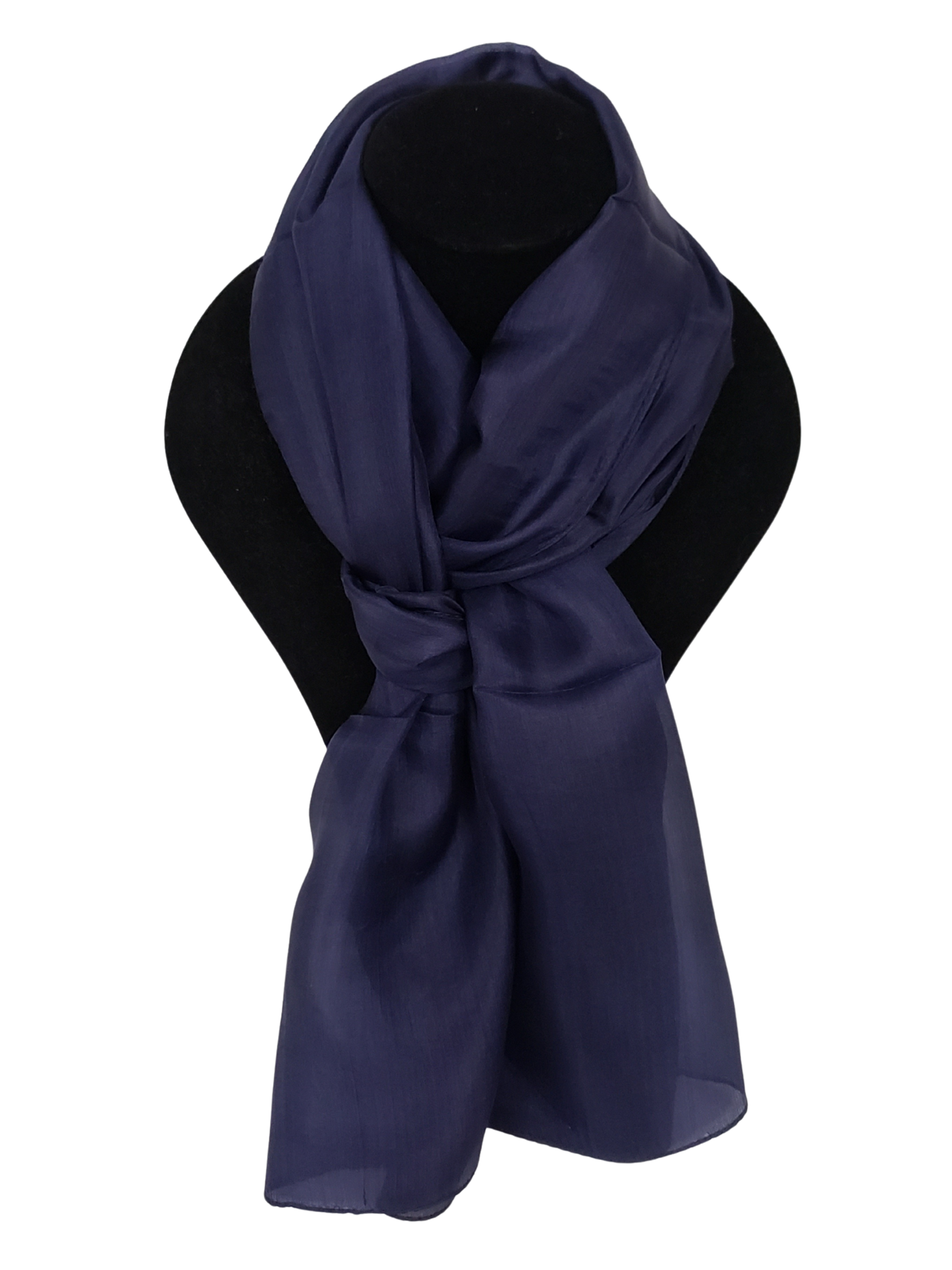 Mascada de seda lisa. Azul obscuro