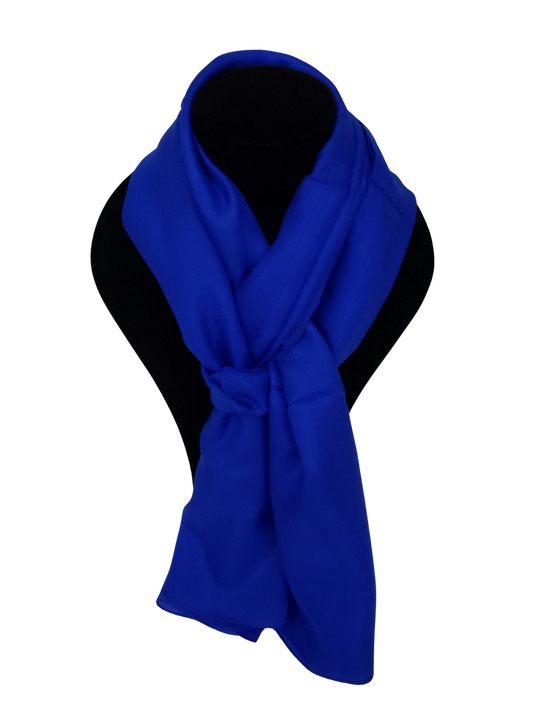 Mascada de seda lisa. Azul rey