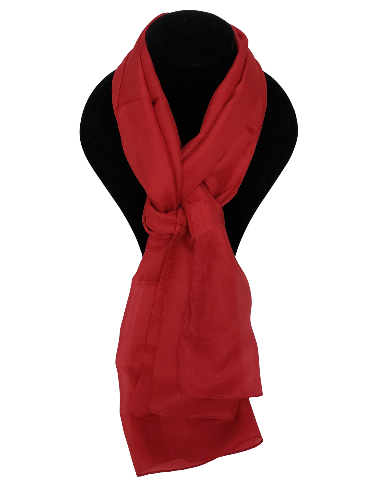 Mascada de seda lisa. Roja