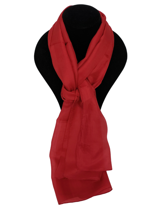 Mascada de seda lisa. Roja