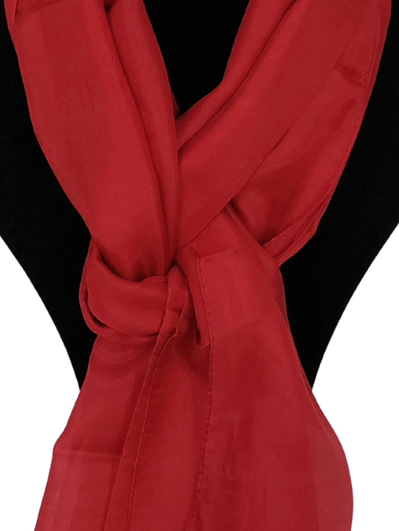 Mascada de seda lisa. Roja