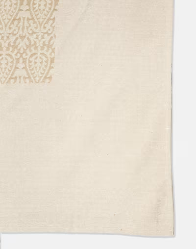 Colcha tejida en telar y deshilada. Ridhik beige