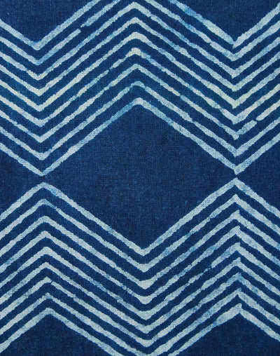 Funda de cojín azul índigo natural Dabu. Roha 40x40