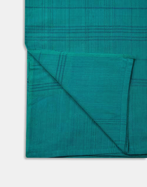 Mantel rectangular 100% algodón tejido en telar. Sherkote azul