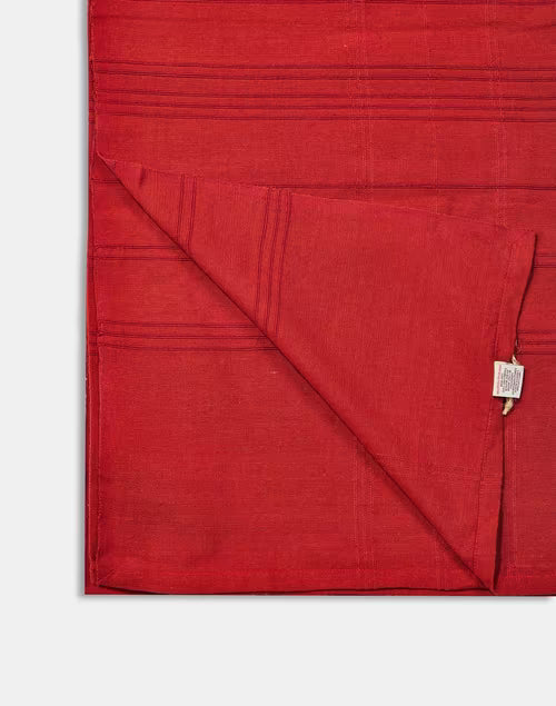 Mantel rectangular 100% algodón tejido en telar. Sherkote rojo