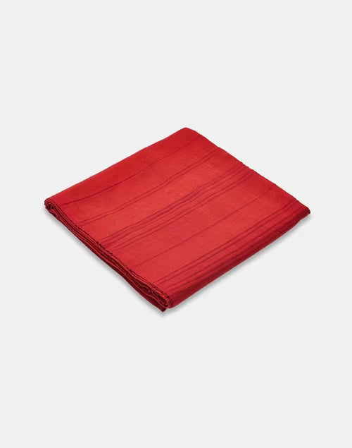 Mantel rectangular 100% algodón tejido en telar. Sherkote rojo