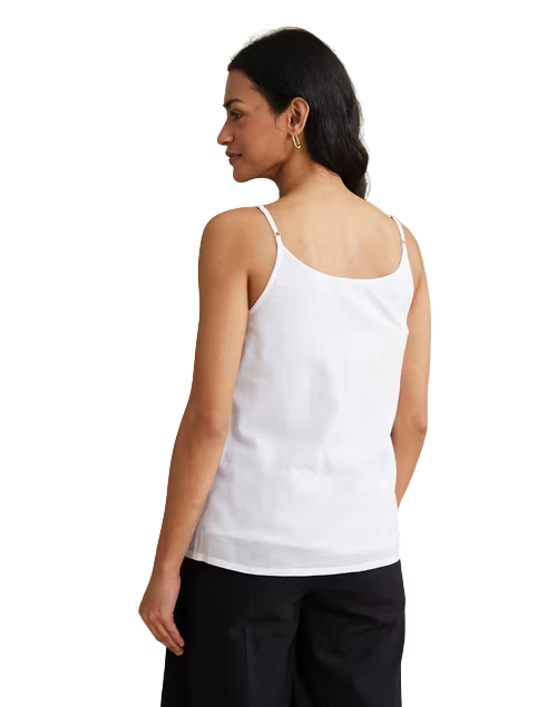 Blusa de tirantes plisada. Blanca. Nueva