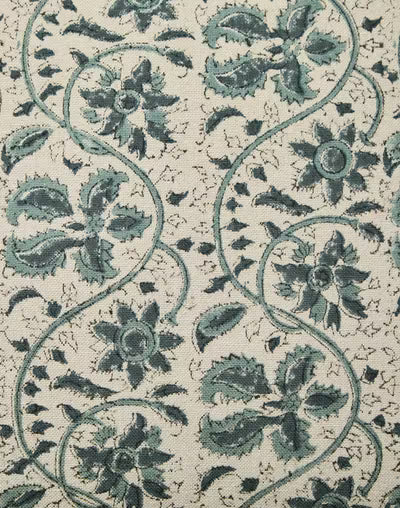 Funda de cojín de algodón estampada. Zaira jaal azul 40x40