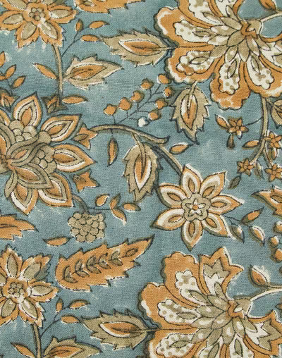 Funda de cojín de algodón estampada. Zaira Gadh azul 40x40