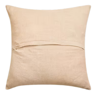 Funda de cojín de algodón deshilado. Blanco Aminari biege 40x40