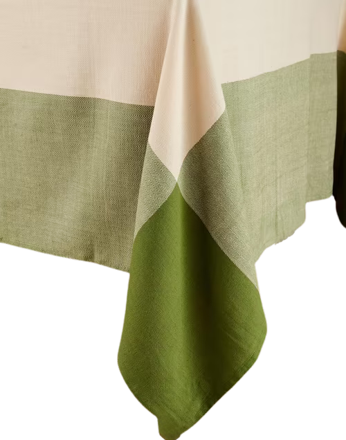 Mantel rectangular 100% algodón tejido en telar. Adesh verde