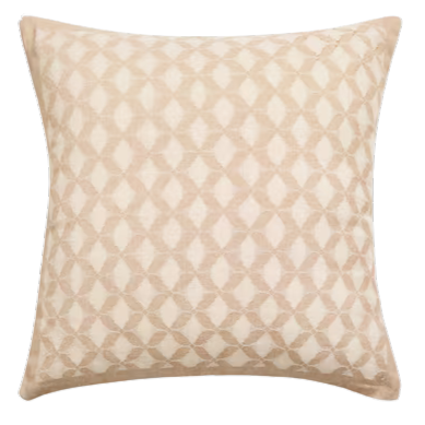 Funda de cojín de algodón deshilado. Blanco Aminari biege 40x40