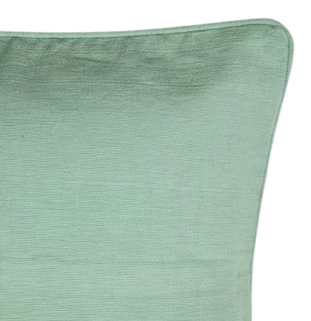 Funda de cojín tejida en telar. Lisa verde salvia 40x40