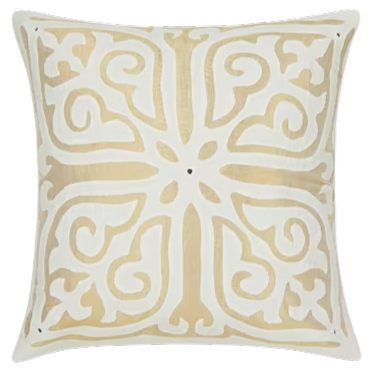 Funda de cojín de algodón calado. Dorado Adhiraj 40x40