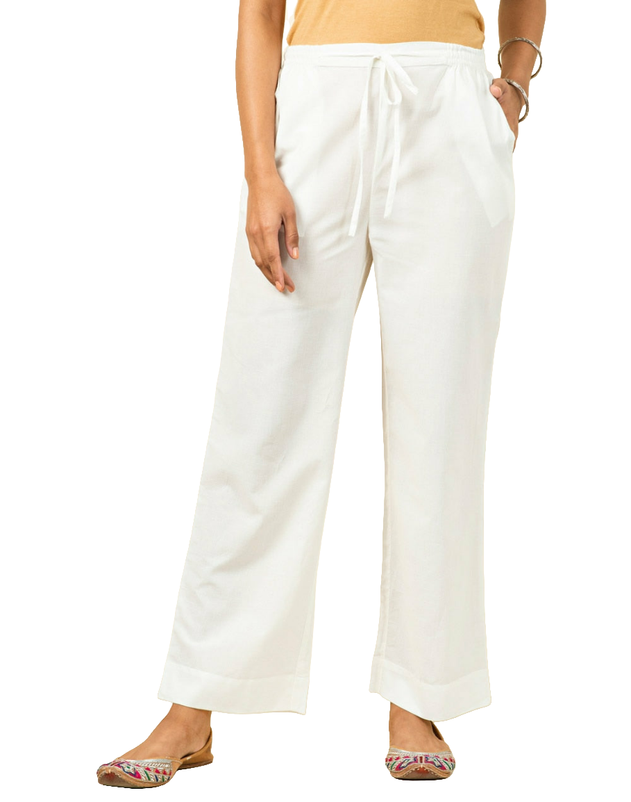 Pantalón de algodón. Blanco