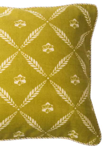 Funda de cojín de algodón estampada. Aplna musgo 40x40