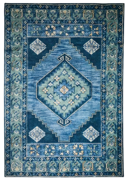 Tapete de algodón estampado. Aadhik azul