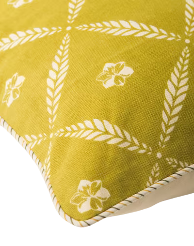 Funda de cojín de algodón estampada. Aplna musgo 40x40