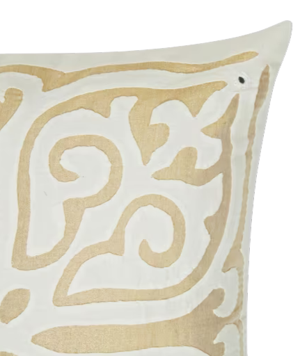 Funda de cojín de algodón calado. Dorado Adhiraj 40x40