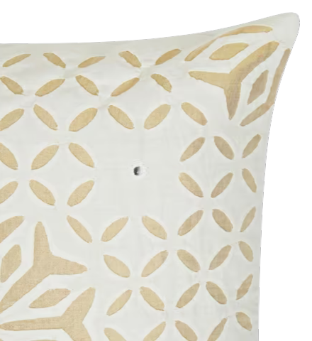 Funda de cojín de algodón calado. Dorado Aaiz 40x40